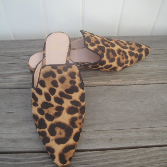 J. Crew Shoes - J. Crew Animal Print "Real Fur" Slide-On Mules Size 6